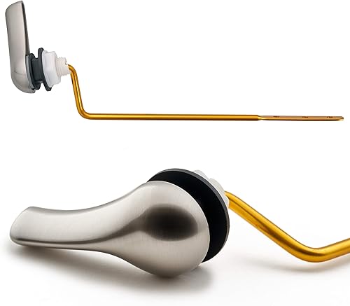 Qualihome Reemplazo de la manija del inodoro (níquel cepillado, montaje lateral)