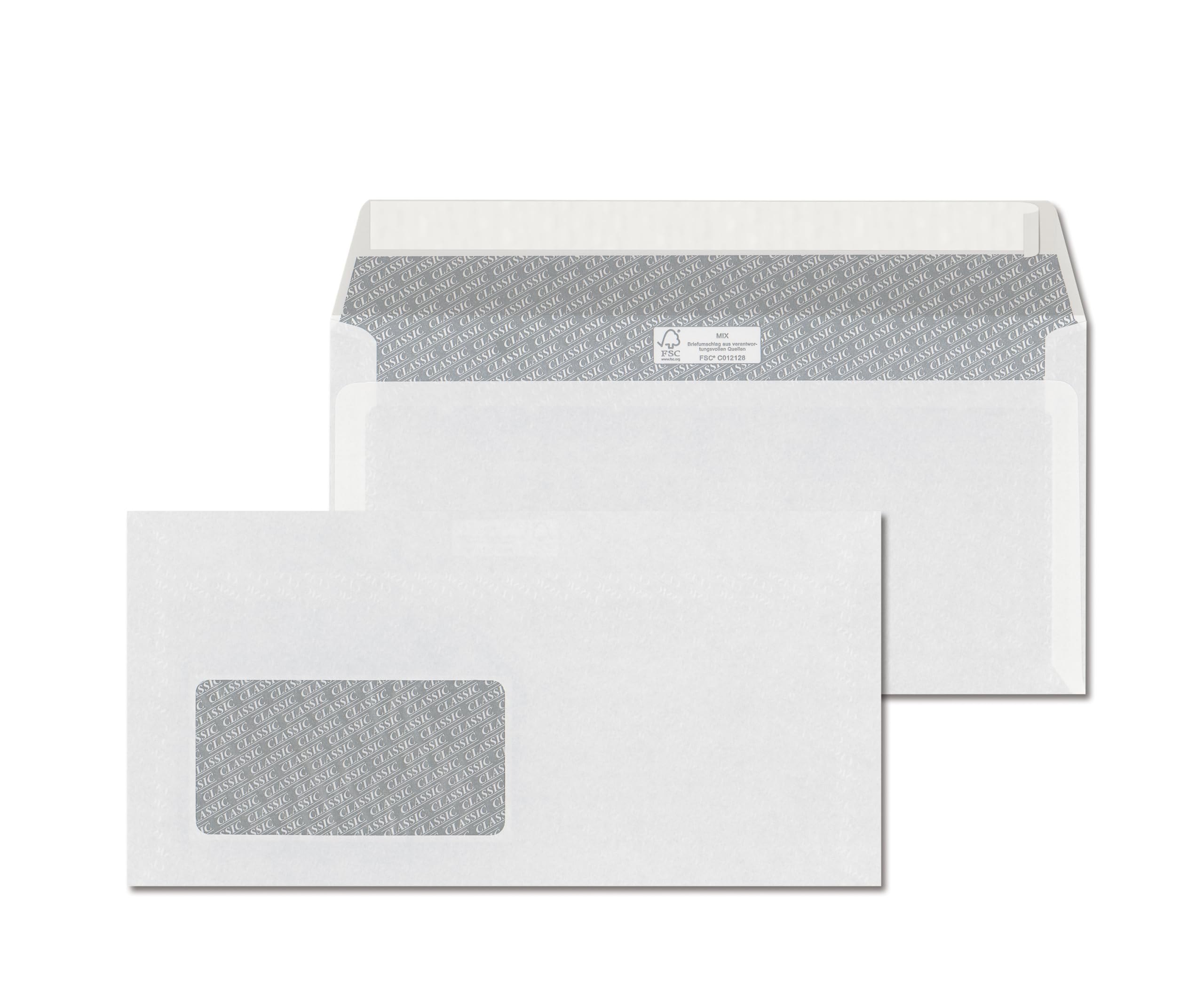 ÖKI Koperta C5/6, 1000 sztuk, z paskiem samoprzylepnym, okienko po lewej stronie, 110 x 220 mm, 80 g, biała