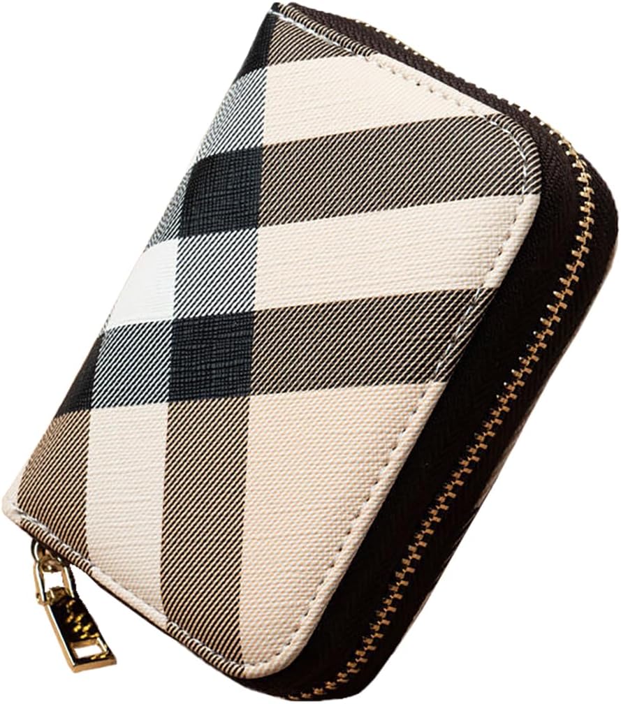 SYGA Fashion Women's Card Bag Zipper Small Coin Purse Male and Female Organ Credit Card Holder Multi-Card Driver's License Holder, CREAM, 18, Casual