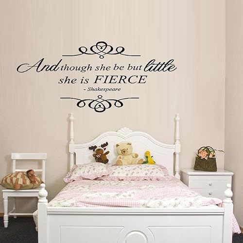 BestPricedDecals and Though she be but little she is fererce #2 ~ Vinilo decorativo para el hogar, 13 x 29 pulgadas