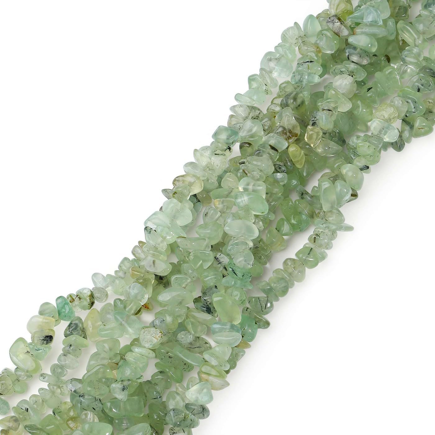 LAIDANLA Prehnite 400pcs Natural Chip Stone Beads 5-8mm Healing Crystal Irregular Gemstones Drilled DIY Loose Rocks Bead Crystal for Bracelet Earrings Necklace Jewelry Making Crafting