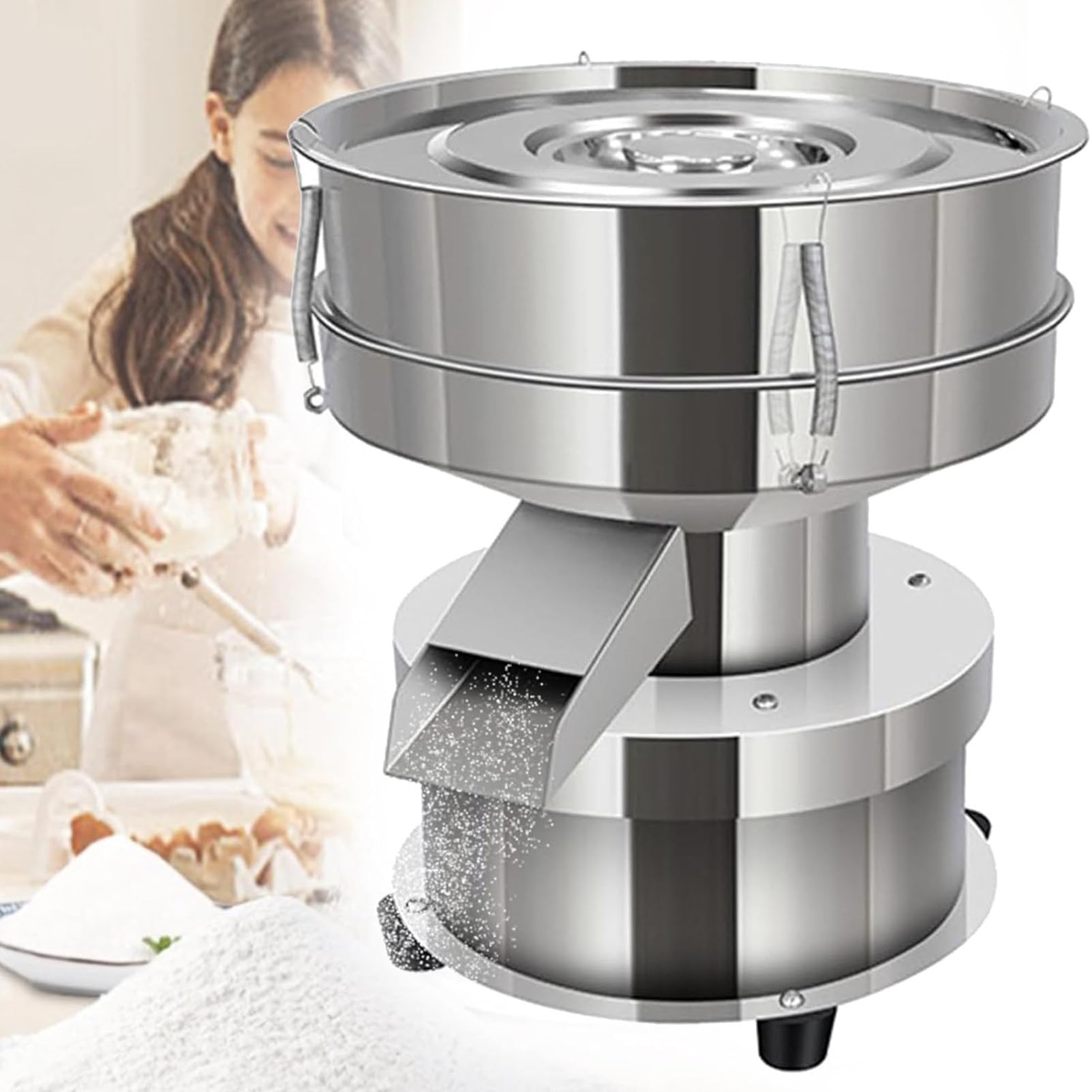Máquina eléctrica de tamiz vibratorio para detección de polvo y líquidos, tamiz automático con malla ajustable para uso industrial y de laboratorio