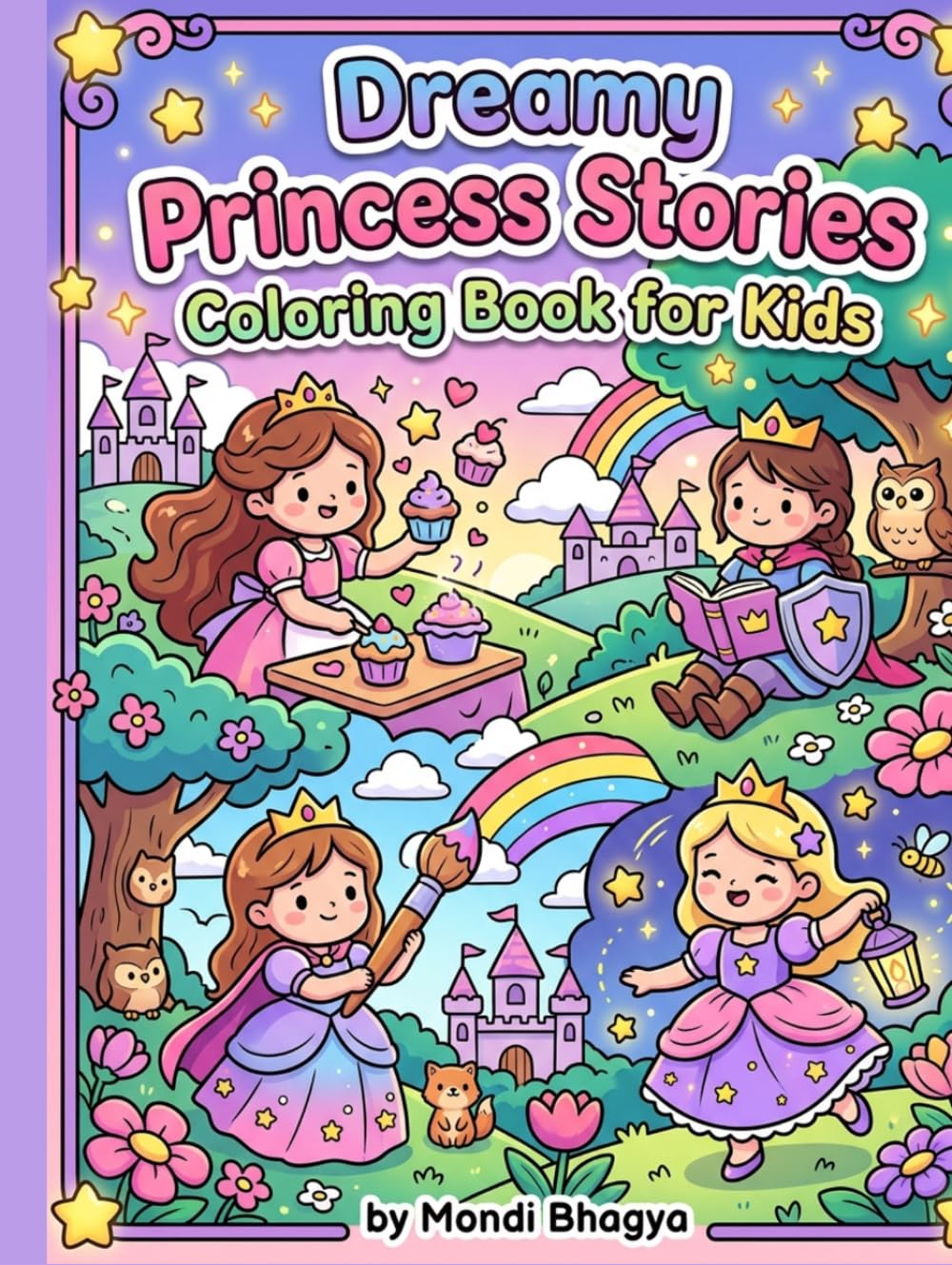 Dreamy Princess Stories Coloring Book for Kids: Fun and Easy Fantasy Scenes with Cute Princesses, Castles, and Magical Moments Ages 4 –10