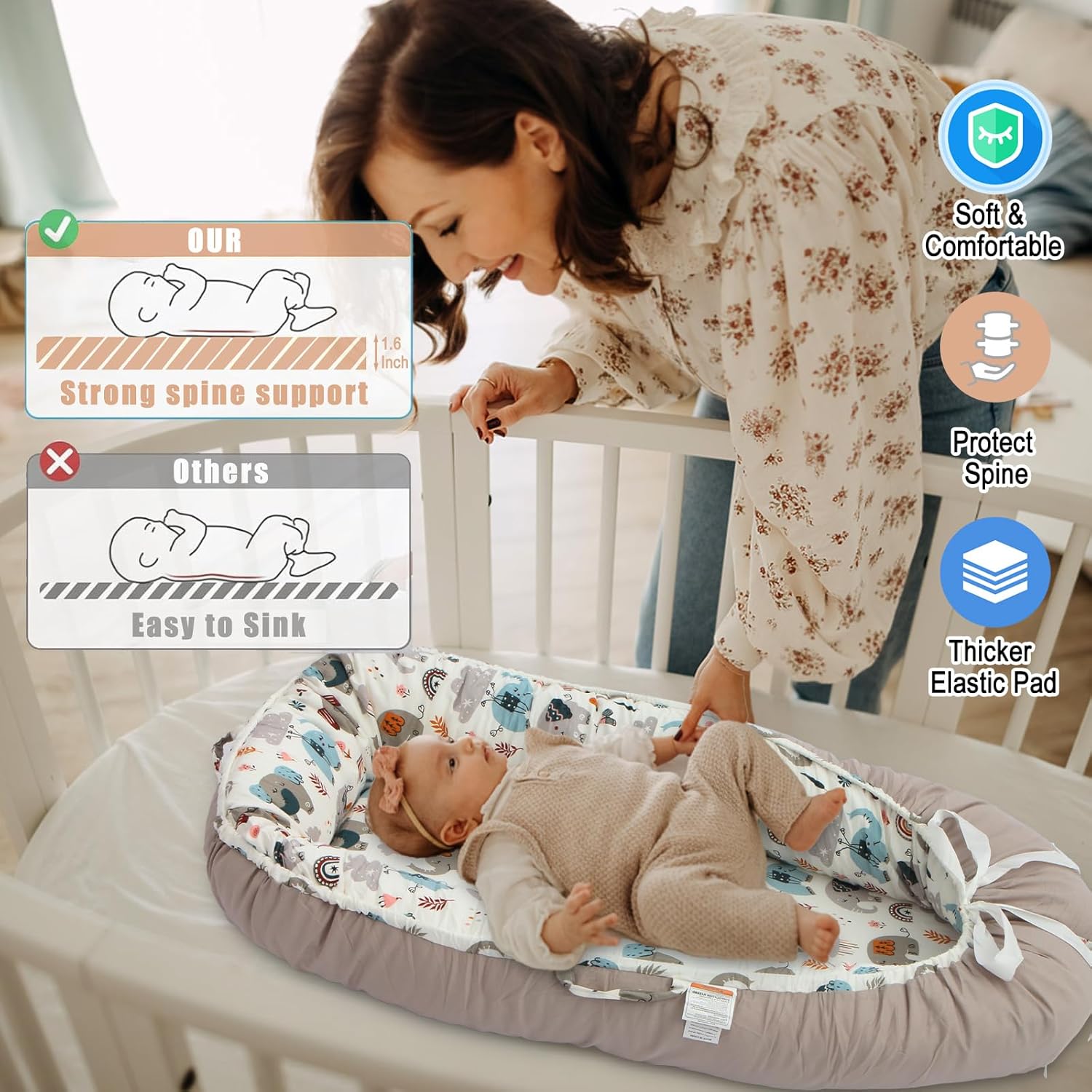 Bassinet Snuggle Me Baby Bed Snuggle Nest™ Portable Bassinet