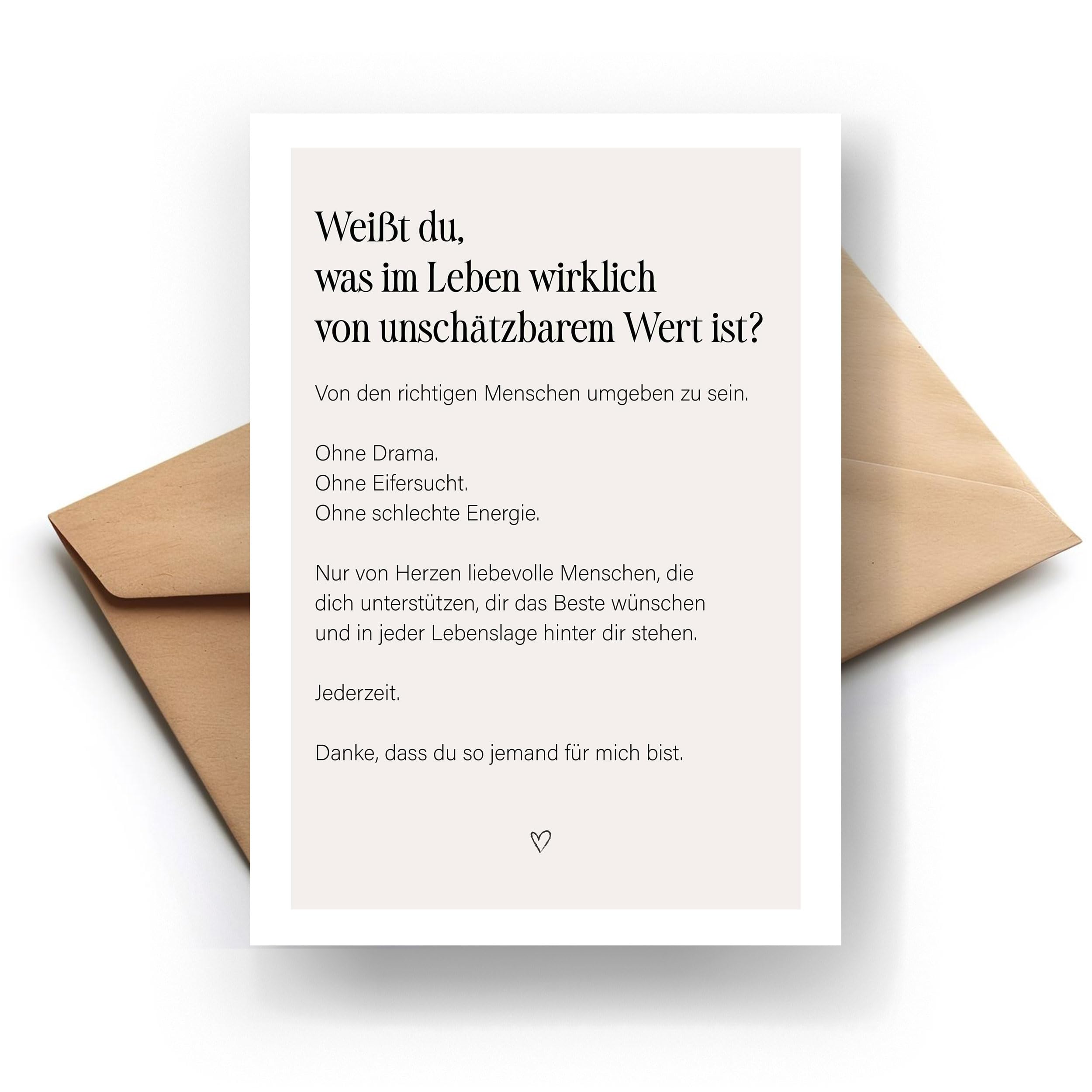 FORYOU24 - Premium Grusskarte Danke sagen, Geschenk beste Freundin, Geschenk für den Lieblingsmenschen, Herzensmenschen danke sagen, Freundschaftskarte DIN A6