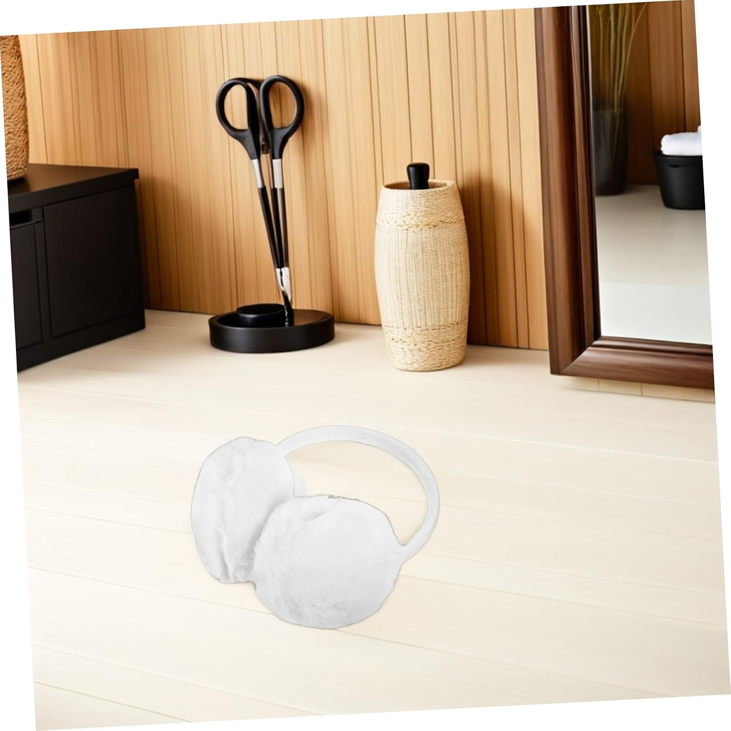 LIFKOME 2pcs Soft Plush Winter Ear Muffs for Women and Men Windproof Warmers with Cute Faux Fur Design Comfortable Cold Weather Ear Covers White Headband Accessories for Outdoor Use