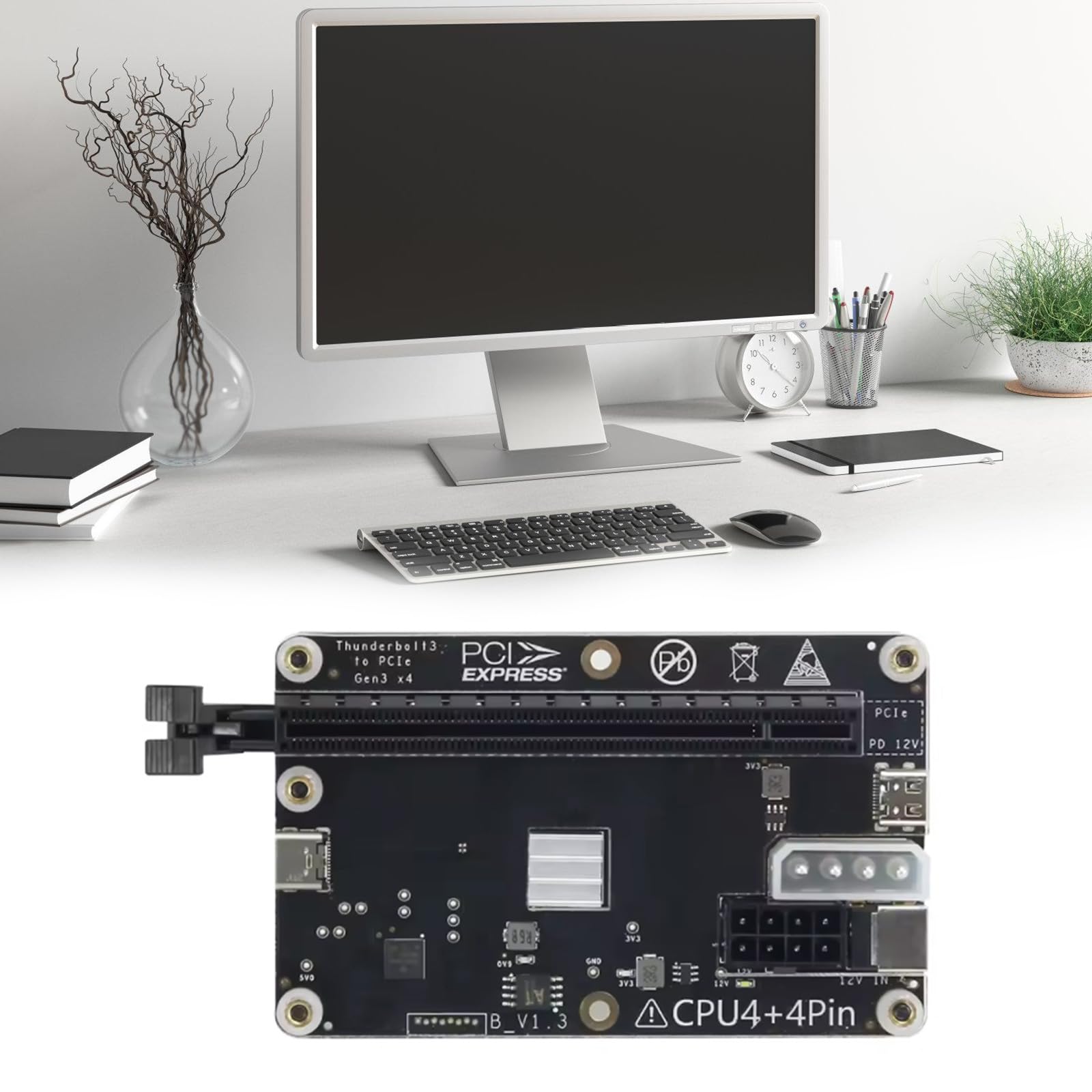 HA 36 PCIe Expansion Dock z zewnętrznym adapterem GPU JHL6340 i kablem USB 59.9 cm do szybkiej łączności, wymienna stacja dokująca PCIe
