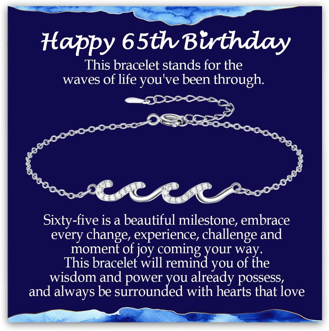 Birthday Gifts for Women Mom Wife Grandma Daughter Friend Bestie Sister, Silver Waves Bracelet Gift for Woman Birthday Gifts Ideas, The Waves of Life Gift for Christmas Mothers Day