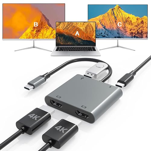 Fophmo USB C to Dual HDTV Adapter 4K@60Hz