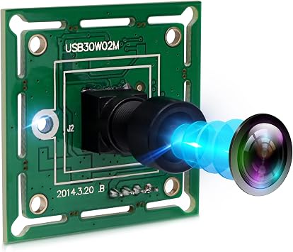 USB Camera Module 100 Degree No Diistortion Lens USB Camera 60fps High Speed Camera 10.2Inch Mini Webcam for Industrial Machine Supports Most OS with 3.3ft/1m Cable forRaspberry Pi Jetson Nano