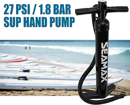 Miniatura 6 de Bomba de mano SUP Max 27 PSI, peso ligero para llevar, bueno para todas las tablas de remo inflables y barcos inflables