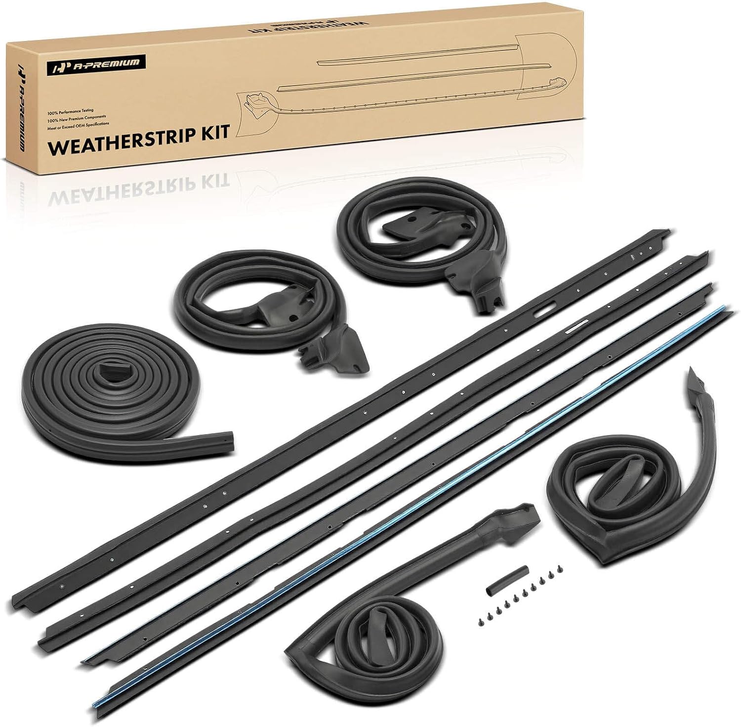 A-Premium 9PCS Door Seal Strip & Window Molding Trim Weather Stripping Kit