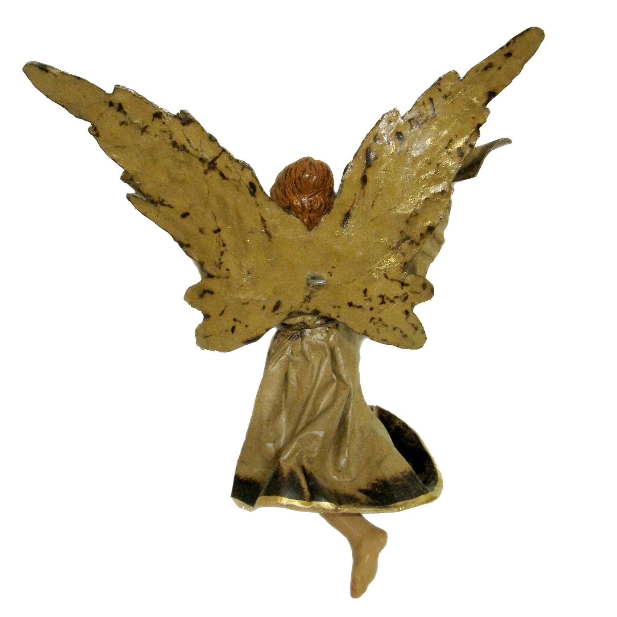 Arte Sacra di Claudio Riso Engel aus Pappmaché und Terrakotta mit Flügeln aus Pappmaché. 100% Made in Italy - Typisches Kunsthandwerk von Leccese (groß, Feuer)