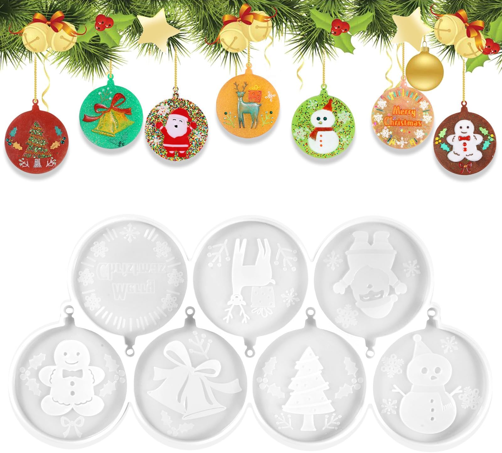 Lot de 2 moules en silicone en forme de bonhomme de neige - Moule en