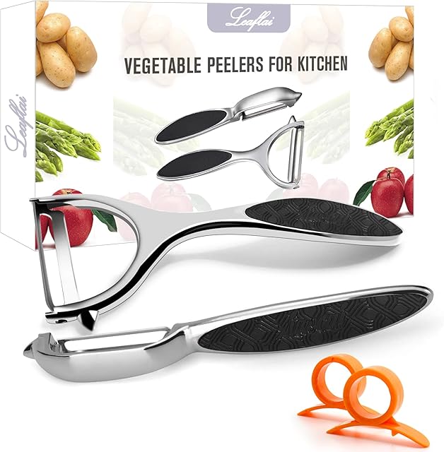 2pcs Potato Peeler Vegetable Peeler Fruit Peeler for Kitchen Stainless Steel Y Peeler Rotatable with Ergonomic Non-Slip Handle Good Grips Apple Peelers for Kitchen Vegetable Fruit