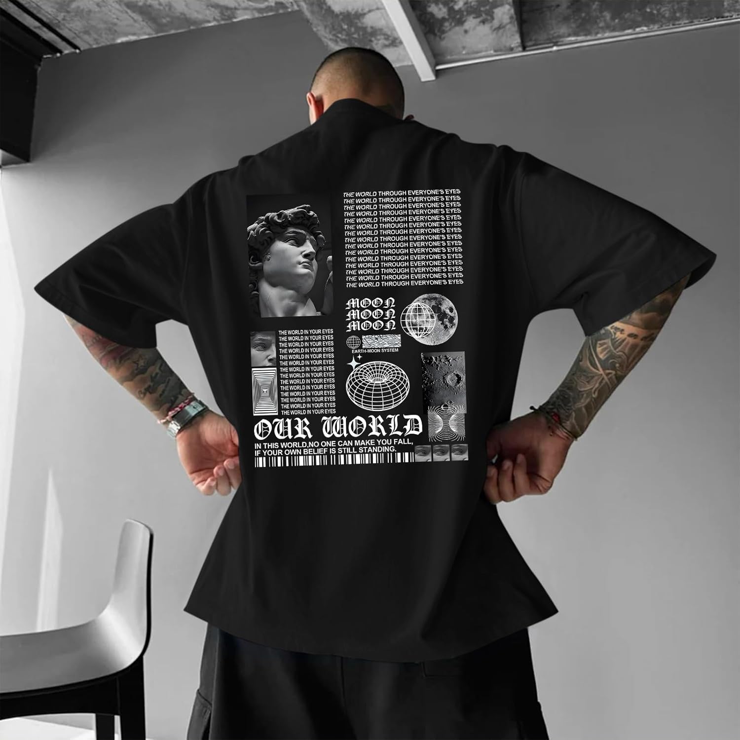 Kelxjia Men Oversized Graphic Tees Vintage Shirts Baggy Y2k Cotton T Shirts Harajuku Streetwear Summer Casual 90s Top Tshirt - Image 2