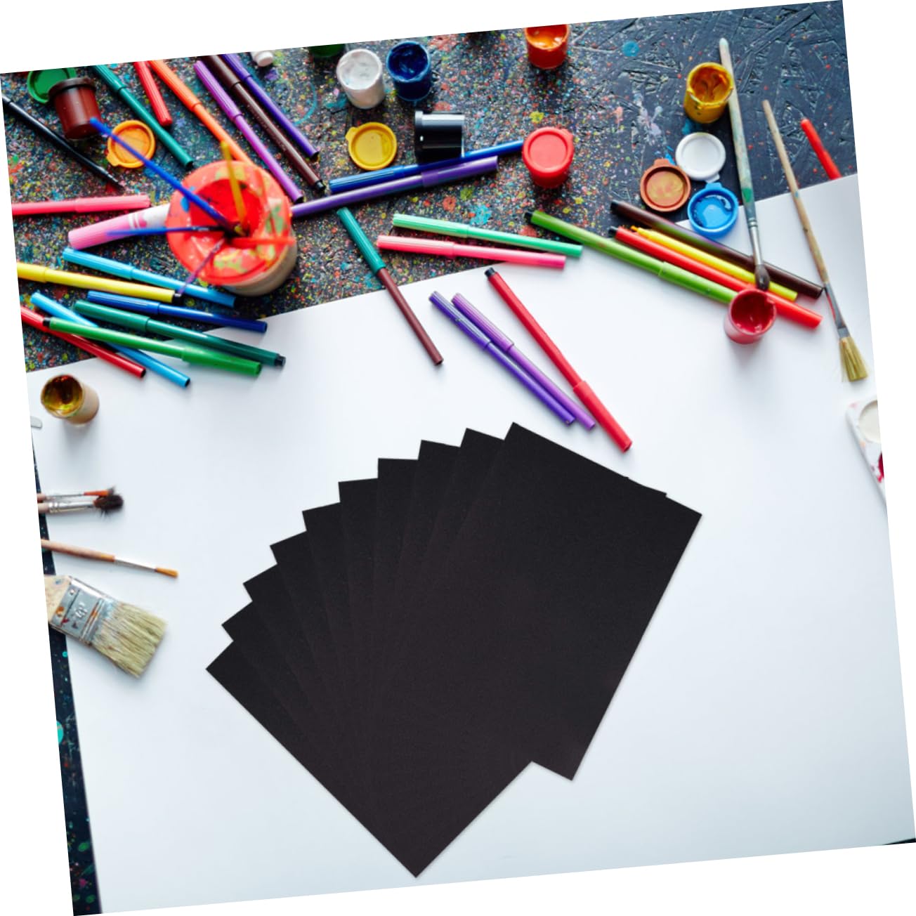 Papier à Dessin Noir Surface Lisse pour Garçon et Filles 100 Pièces