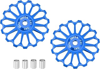 HARFINGTON Bicycle Rear Derailleur Pulley Ceramic Bearing Wheel Aluminum Alloy Guide Roller Wheels for Mountain Bike