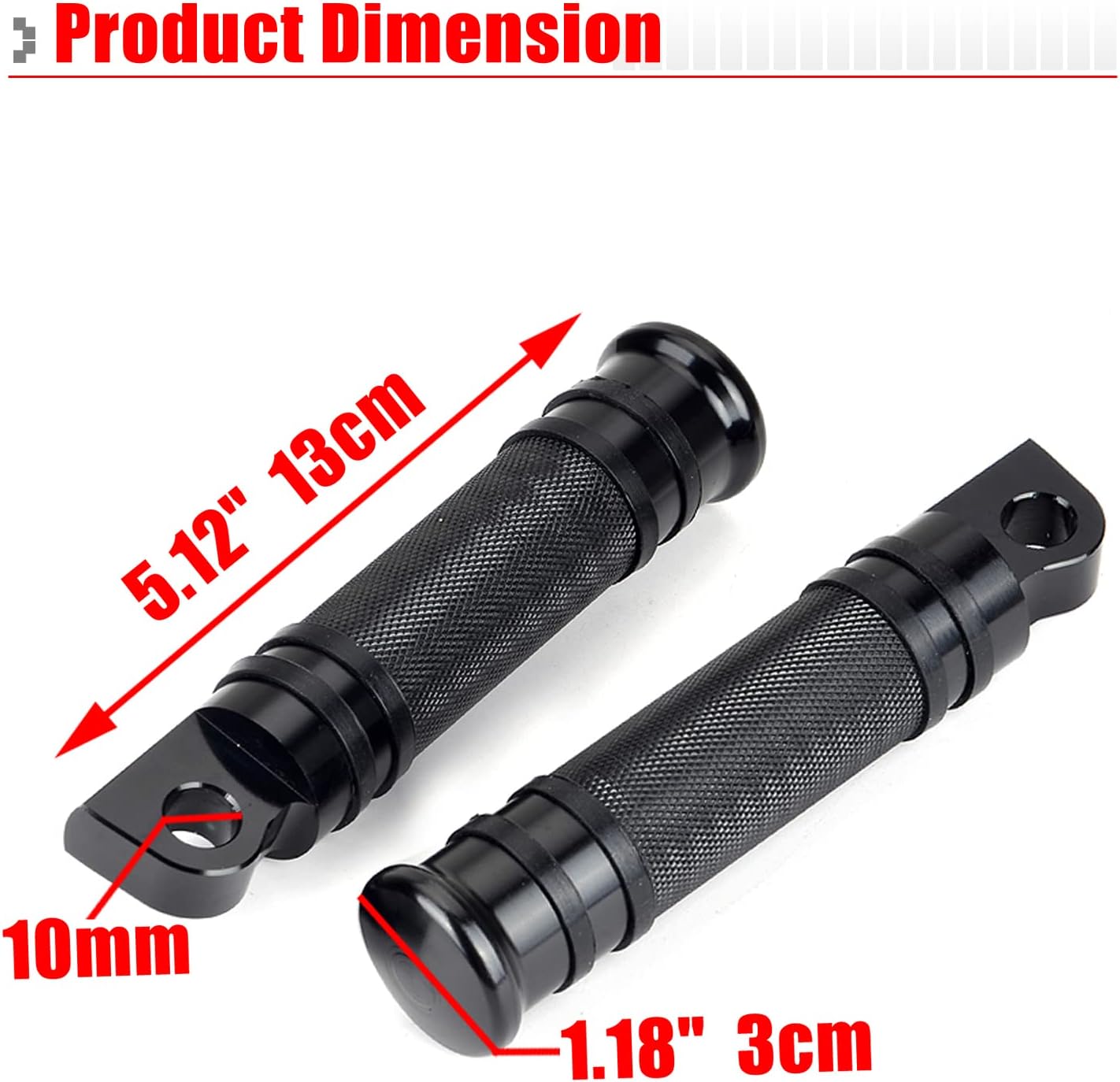 Goldfire Pair Billet CNC Aluminum Motorcycle Foot Pegs Male Mount Footpegs Footrest Compatible with Harley Dyna, Sportster, Forty Eight