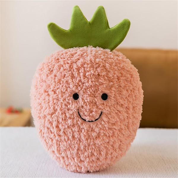 champracer Plüschtier Stofftier Obst Plüschtier Plüschkissen Spielzeug, Kissen Puppe Wurfkissen, Schmusetier Geschenk für Kinder Mädchen Jungen (25 cm,Ananas) - 3
