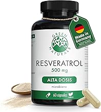 Trans Resveratrol 500 mg - 60 capsules - Purity: >98% trans-resveratrol - Made in Germany - 100% vegan and no additives - 2 month supply - Green Naturals