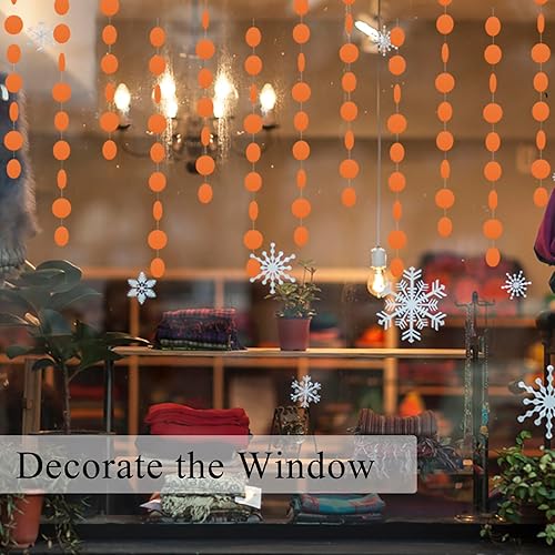 Miniatura 20 de MerryNine Guirnalda de papel de 5 unidades, guirnalda de papel con purpurina de 65 pies, decoración para colgar, pancarta para baby shower, blanco