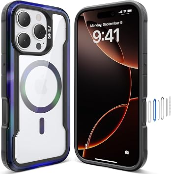 RAPTIC iPhone 16 Pro Max için Yükseltilmiş Kalkan 2.0, Kamera Kontrol Yakalama Düğmesi ve Hassas Düğmeler, Askeri Sınıf 13ft Düşme Testi, Gradyan Etkisi Kılıf, 6,9 inç, Oniks Gradyan