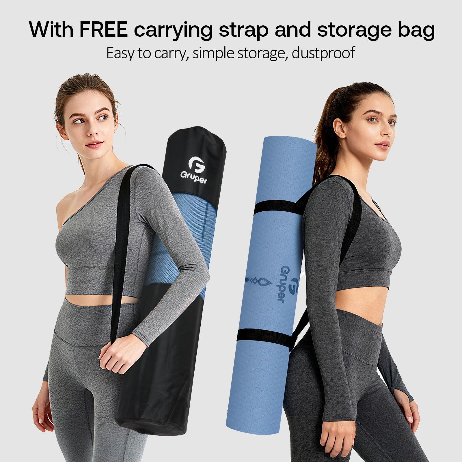 Extra-Large Wide TPE Yoga Mat With Alignment Lines | Non-Slip - View #4