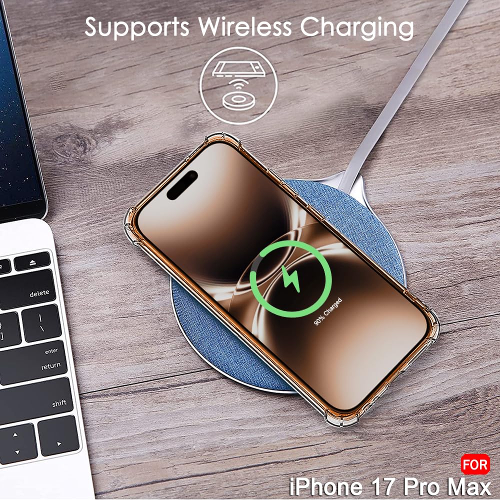 TheGiftKart Crystal Clear Back Cover Case for iPhone 17 Pro Max | 360 Degree Protection | Shock Proof Design | Transparent Back Cover Case for iPhone 17 Pro Max (PC & TPU, Transparent Bumper) — Amazon image 6