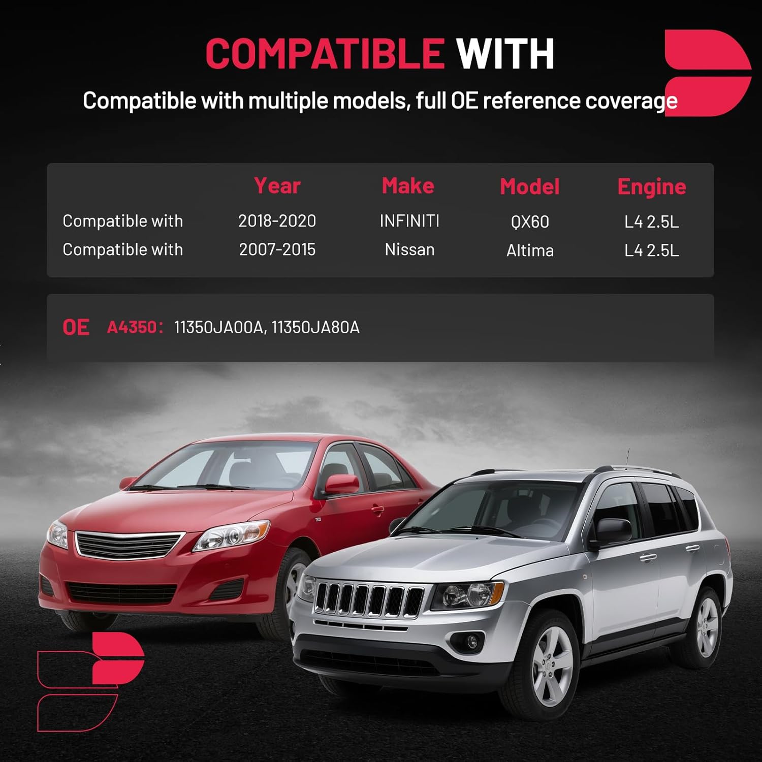 BDFHYK 1PCS Engine Motor and Trans Mounts Compatible with Infiniti QX60 2018-2020 L4 2.5L,Compatible with Nissan Altima 2007-2015 L4 2.5L Replace A4350,11350JA00A,11350JA80A,EM9444,SKM9444,9444