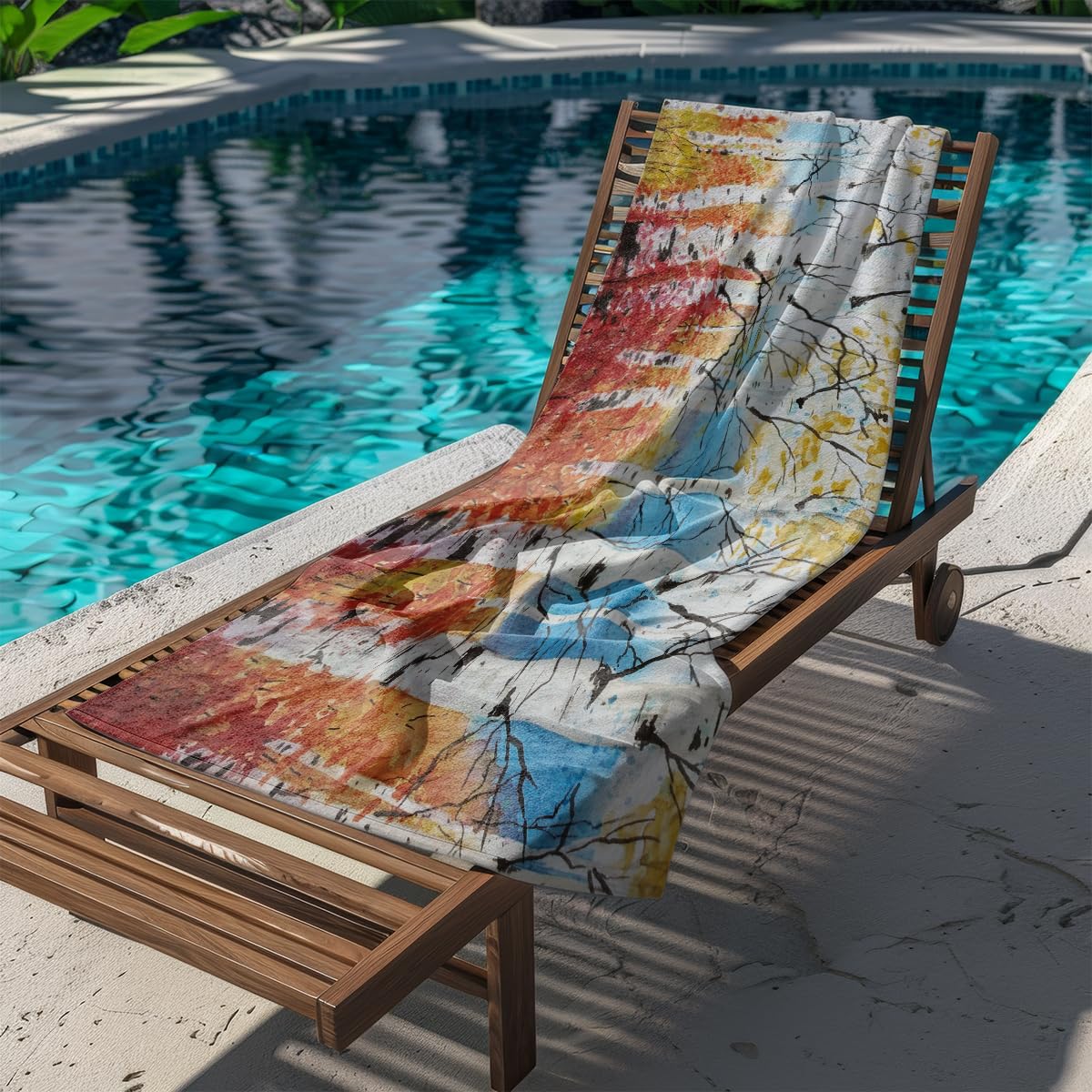 Strandtuch Blauer Baum Gelb Mikrofaser Handtuch Badetuch Tragbar Strandtuch xxl Duschhandtuch Sand Proof Strandhandtuch Ultraleicht Badetücher Schnelltrocknend Bath Towels Beach Towel 100x200cm