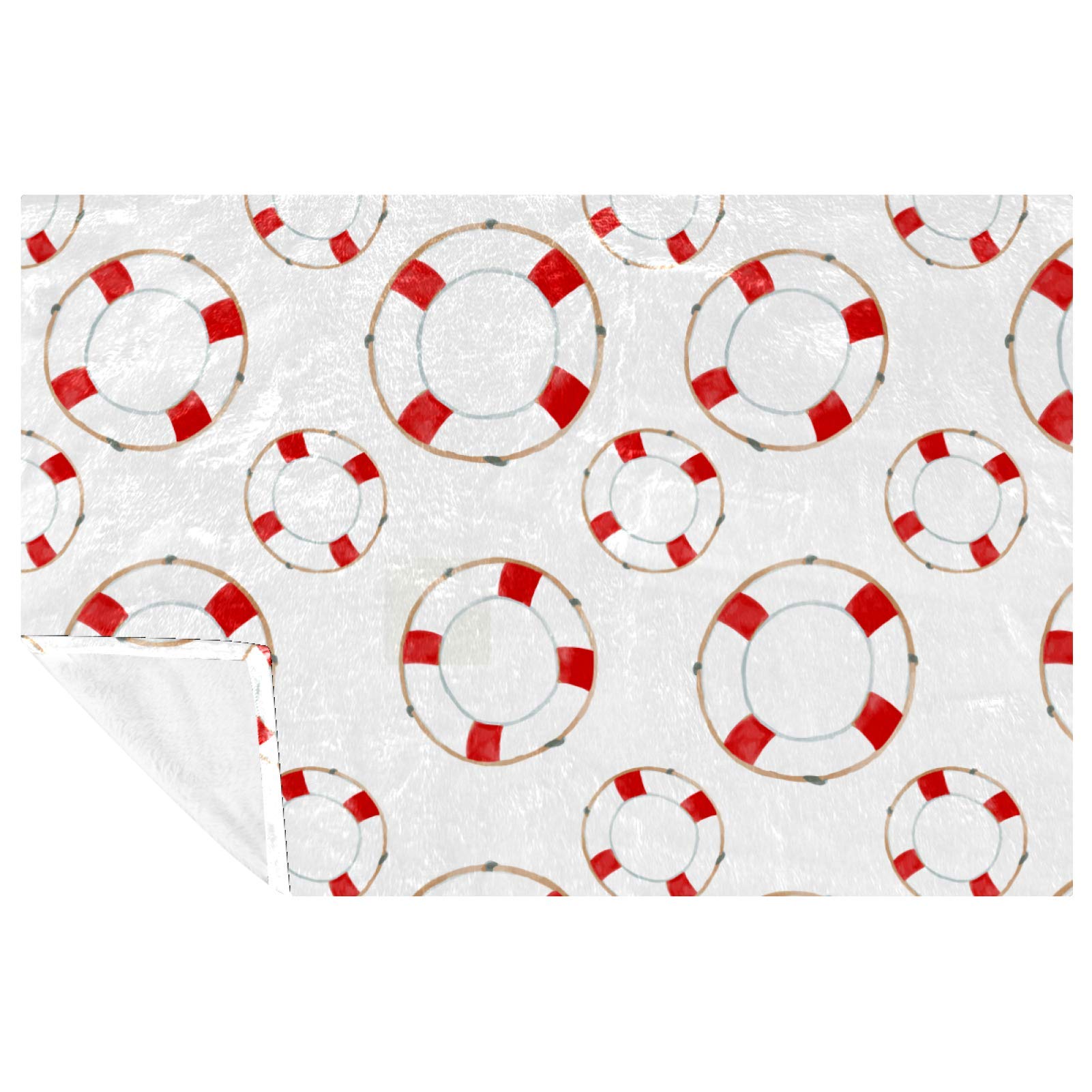 Couverture rouge Lifebuoy 150x100 cm plaid pour lit et canapé