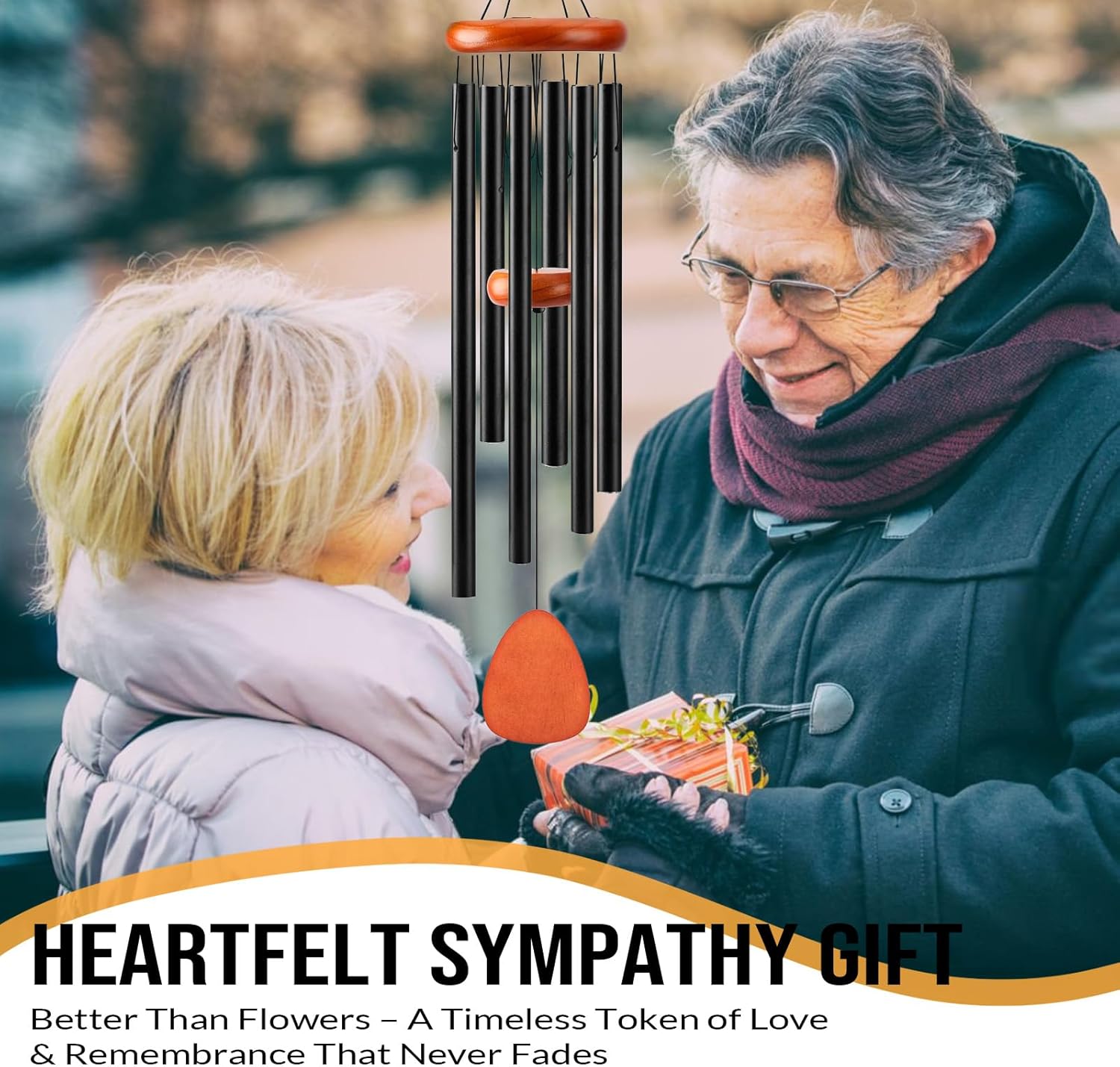 Personalized Memorial Wind Chime - Custom Sympathy Gift for Loss of Loved One, Handmade Bereavement Wind Chime for Pet Loss & Home Decor