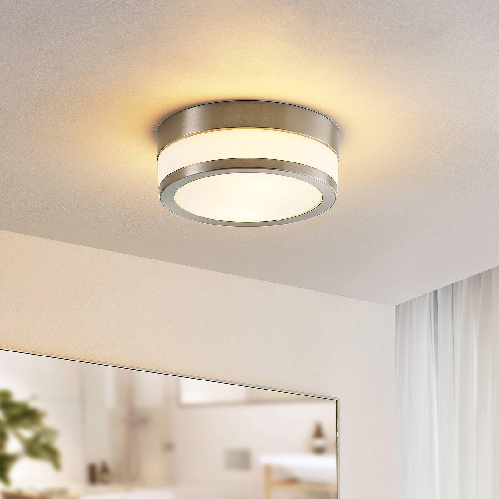 Lindby Plafoniera dimmerabile (Moderno) colore Grigio, in Metallo ad es. Bagno plafoniera per bagno lampada