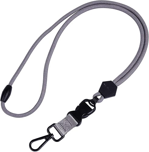 Miniatura 2 de Wisdompro Paquete de 2 cordones redondos duraderos de 23 pulgadas con hebilla de seguridad, hebilla desmontable y gancho de metal para tarjetas de