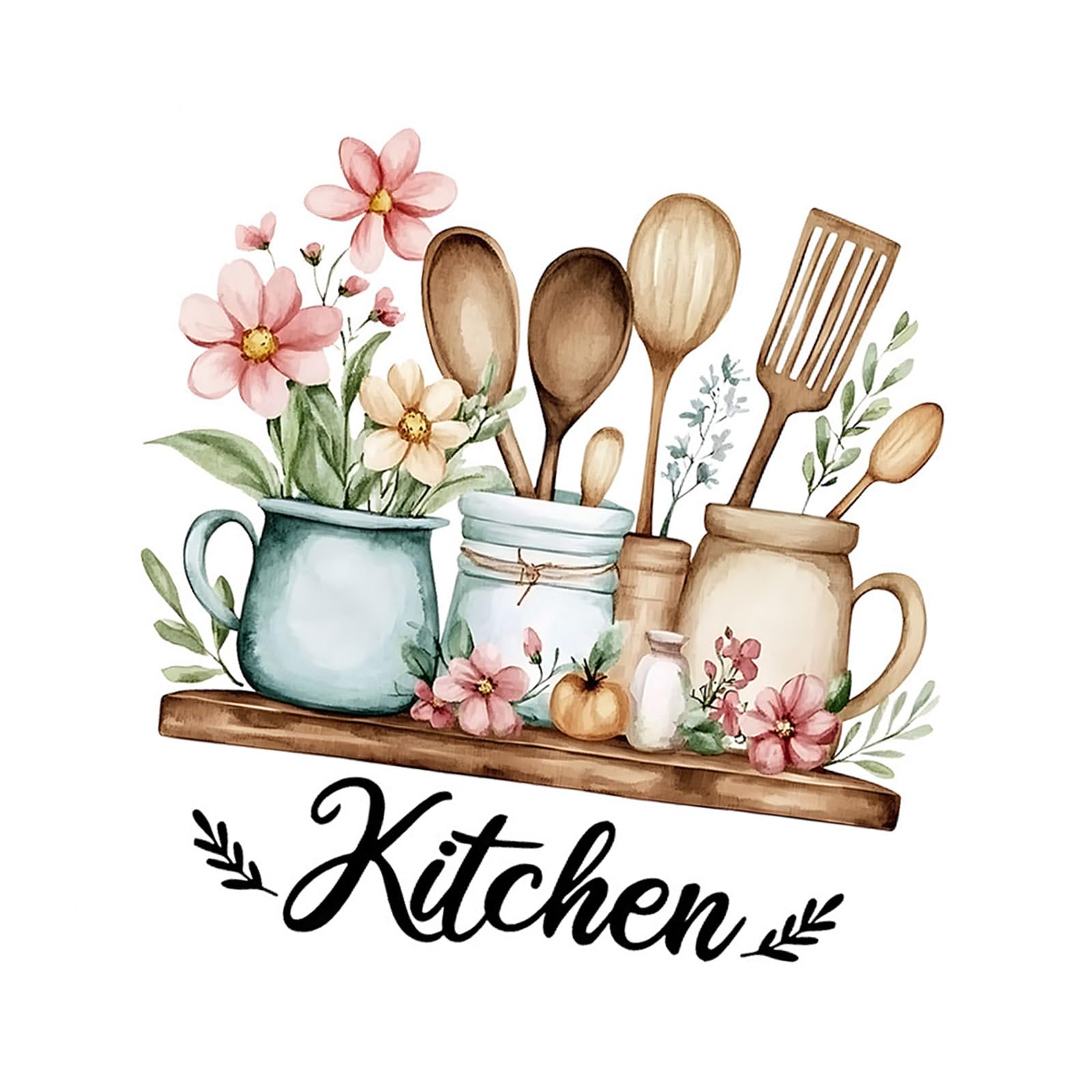 Bottone Kitchen Wall Decors Stickers Quotes Art Stickers Removable Diys Decals for Kitchens Restaurants Home Decors Quotes Decal Decals