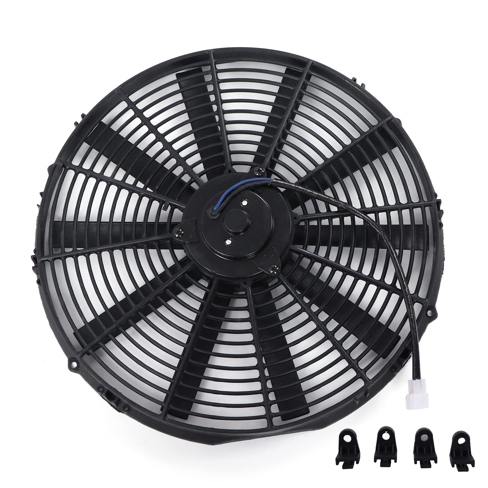 Radiador eléctrico de refrigeración, ventilador delgado de 16 pulgadas, 12V, 120W, alta potencia, 2250RPM, 1000CFM, Push Pull, Universal, 10 cuchillas para motor de coche