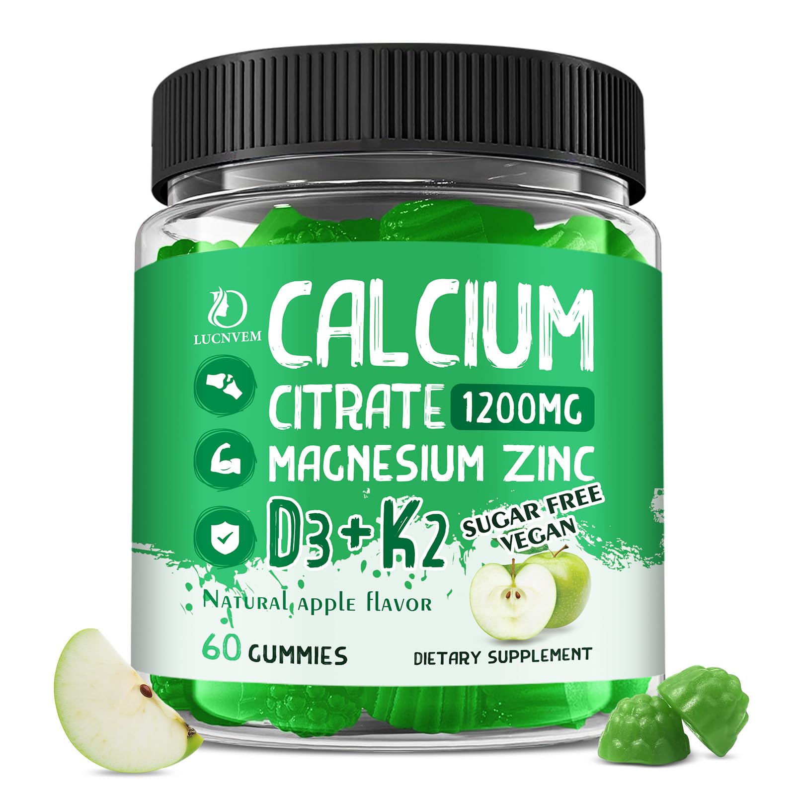 Calcium Citrate 1200mg with Vitamin D3 Gummies, Calcium Gummies with Vitamin D3 for Women & Men, Cal Magnesium Zinc for Bone Muscle Healthy- Natural White Peach Flavor- 30 Day Supply — Amazon image 11