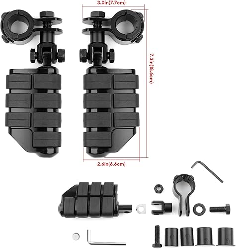 Miniatura 5 de Estriberas para motocicleta y autopista, compatible con Harley Road King Street Glide, Honda, Suzuki, Yamaha con protector de motor de 1 pulgada