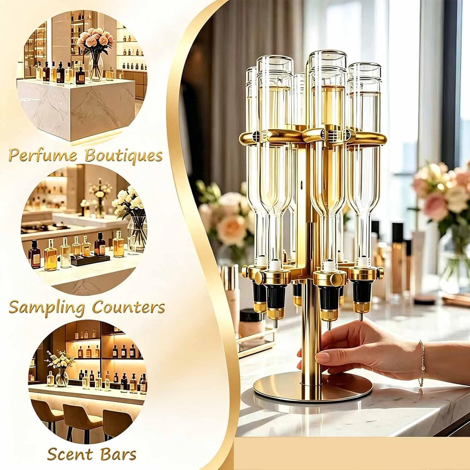 Maszyna Do Napełniania Perfum Z 6 Głowicami Pompowymi, Stacja Dozująca Perfumy W Płynie O Pojemności 375 Ml / 500 Ml, Obrotowy Stojak 360° I Wydajne Napełnianie, Niezależne Przechowywanie Null