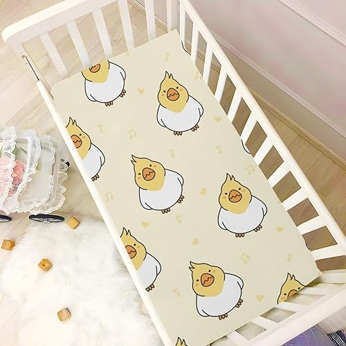 Miniatura 6 de Sábanas para cuna de bebé con diseño de pájaro cacatúa, suave, transpirable, protector de colchón para cuna, para regalos, niños y niñas, colchón de