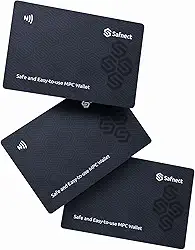 Safnect Carteira NFC Crypto Hardware – Backup sem sementes de 3 cartões, armazenamento frio para BTC Bitcoin, ETH Ethereum, Solana e mais de 2.000 moedas, sem necessidade de frase de recuperação