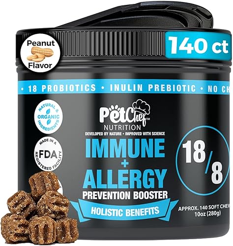 Pet Chef Respiratory Immune + Remedio contra la alergia del perro. Alivio de la picazón del perro, alivio de la alergia del perro, antipicazón para