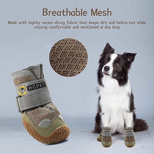 Miniatura 8 de Zapatos para perros grandes, botas de perro medianas y protectores de patas para suelos de madera dura, botines para perros al aire libre para