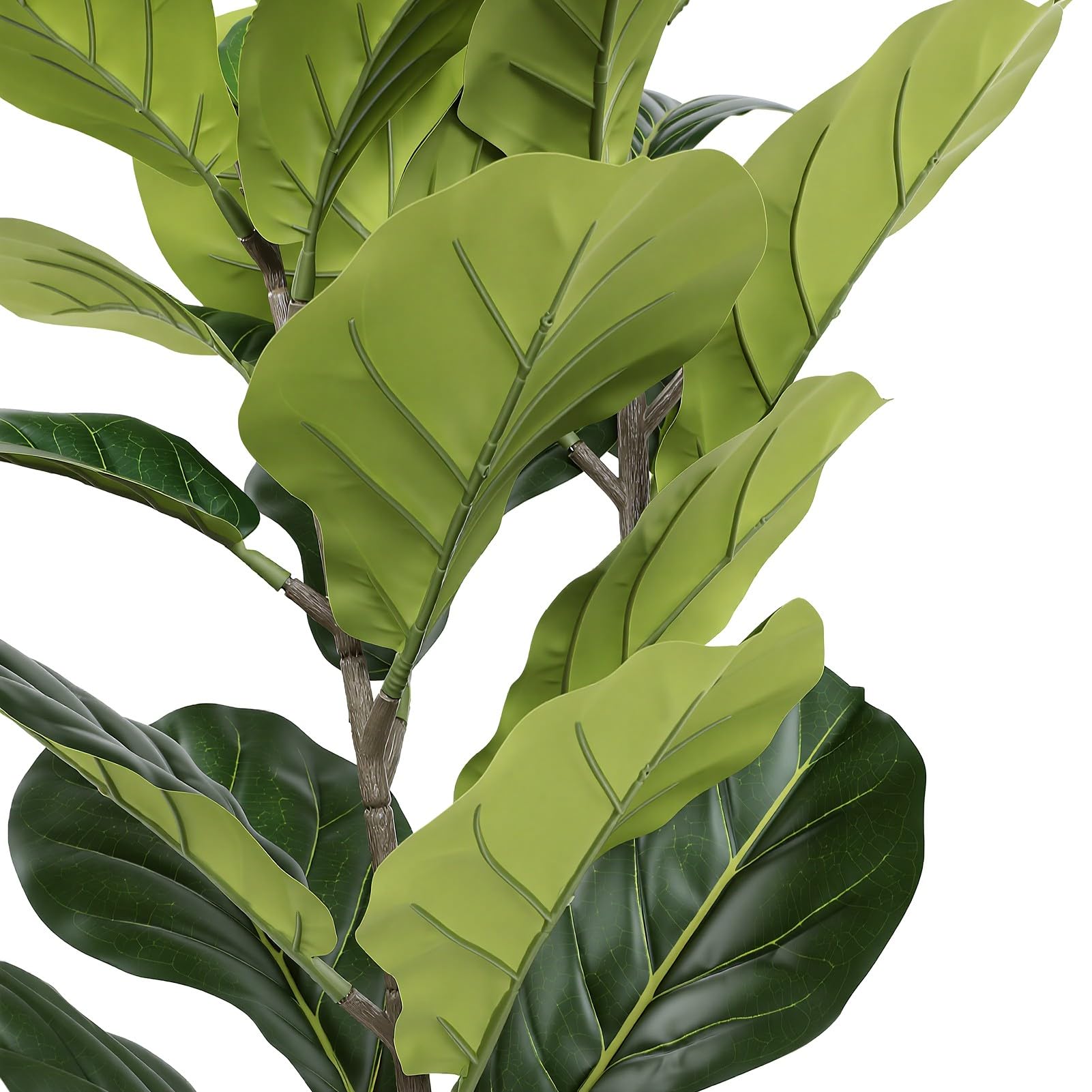 Sztuczna Roślina Figowa o Wysokości 3,94 Stopy, Realistyczne Sztuczne Drzewo Ficus Lyrata w Doniczce o Naturalnym Wyglądzie do Dekoracji Domowego Biura