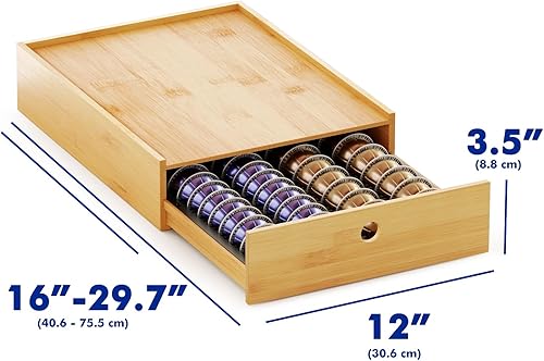 Miniatura 3 de New England Stories Soporte para cápsulas de café compatible con cápsulas Nespresso Vertuo, cajón de almacenamiento de cápsulas de escritorio