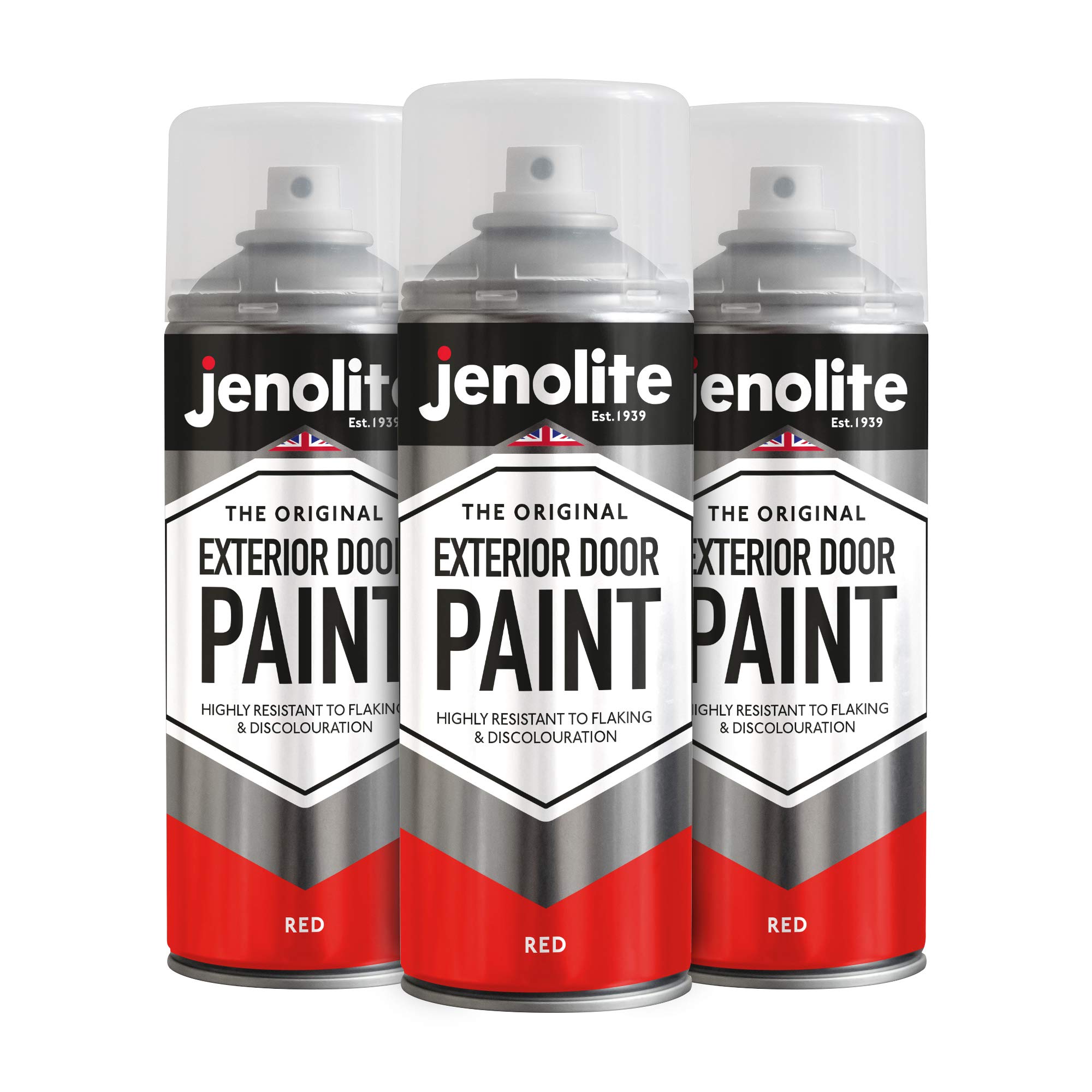 Jenolite Exterior Door PaintRed400Ml Spray Can3-Pack from B&Q