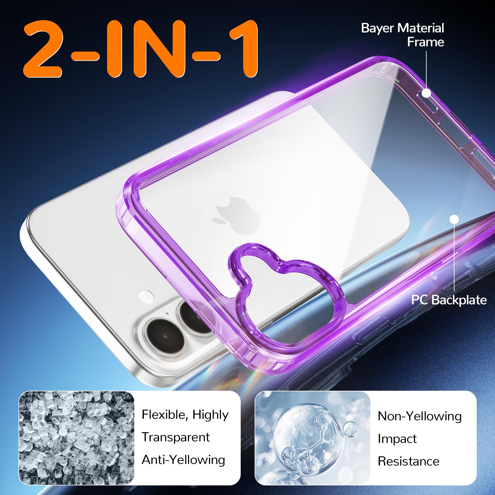 Clear Case for iPhone 15, Ultra Thin, Shockproof TPU Cover, Anti-Yellowing, Crystal Clear, Phone Case for Apple iPhone 15 - Clear — view 289