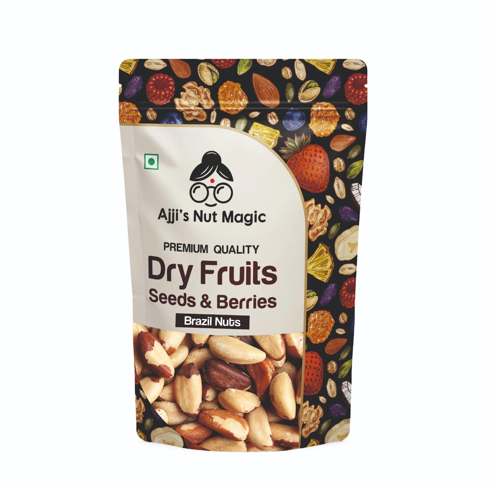 Ajji's Nut Magic Premium Jumbo Brazil Nuts 1kg | | Rich in Selenium, Iron, Calcium, Zinc | Boosts Immunity, Heart Health, Brain Function & Stamina | All Natural, No Added Preservatives