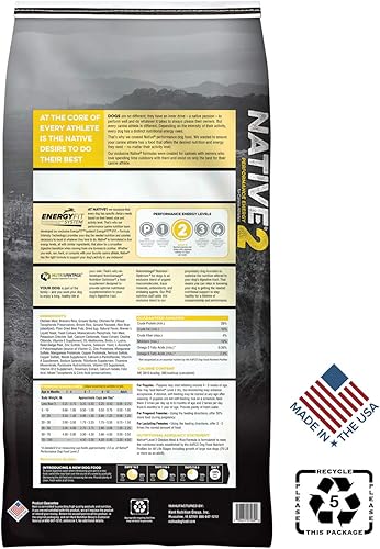 Miniatura 2 de NATIVE Alimento para perros Performance | Fórmula de harina de pollo y arroz | Sin relleno ni bi-productos | Nivel de energía normal 2 | Bolsa de 40